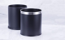 Open top trash can